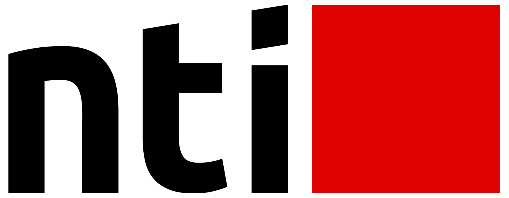 Logo sort og rød NTI.illustrasjon